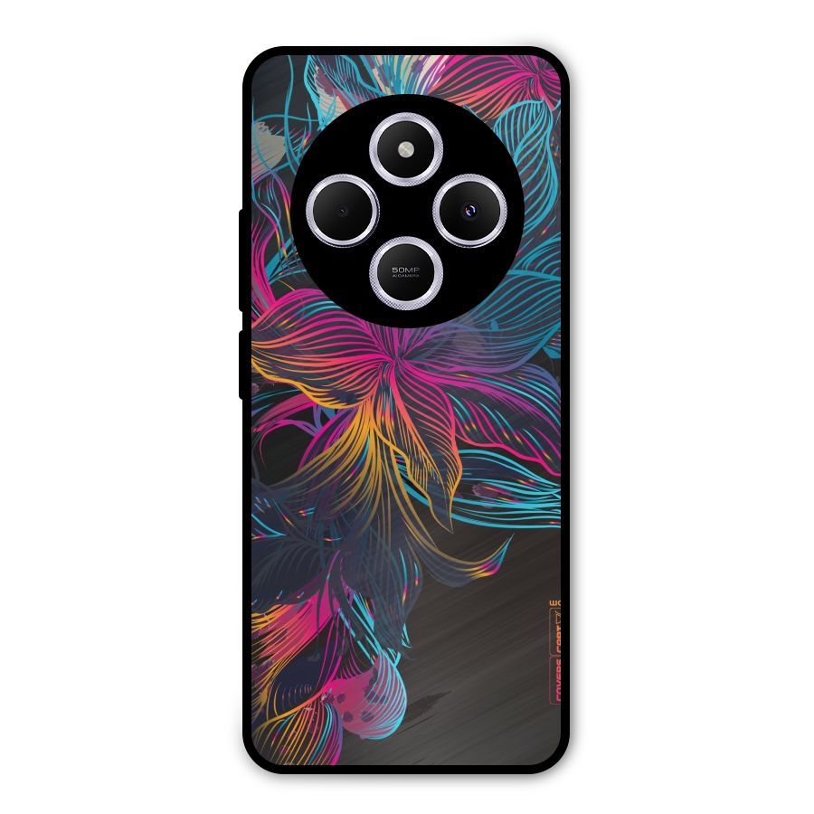 Multi-Colour Flowers Metal Back Case for Poco C75 5G