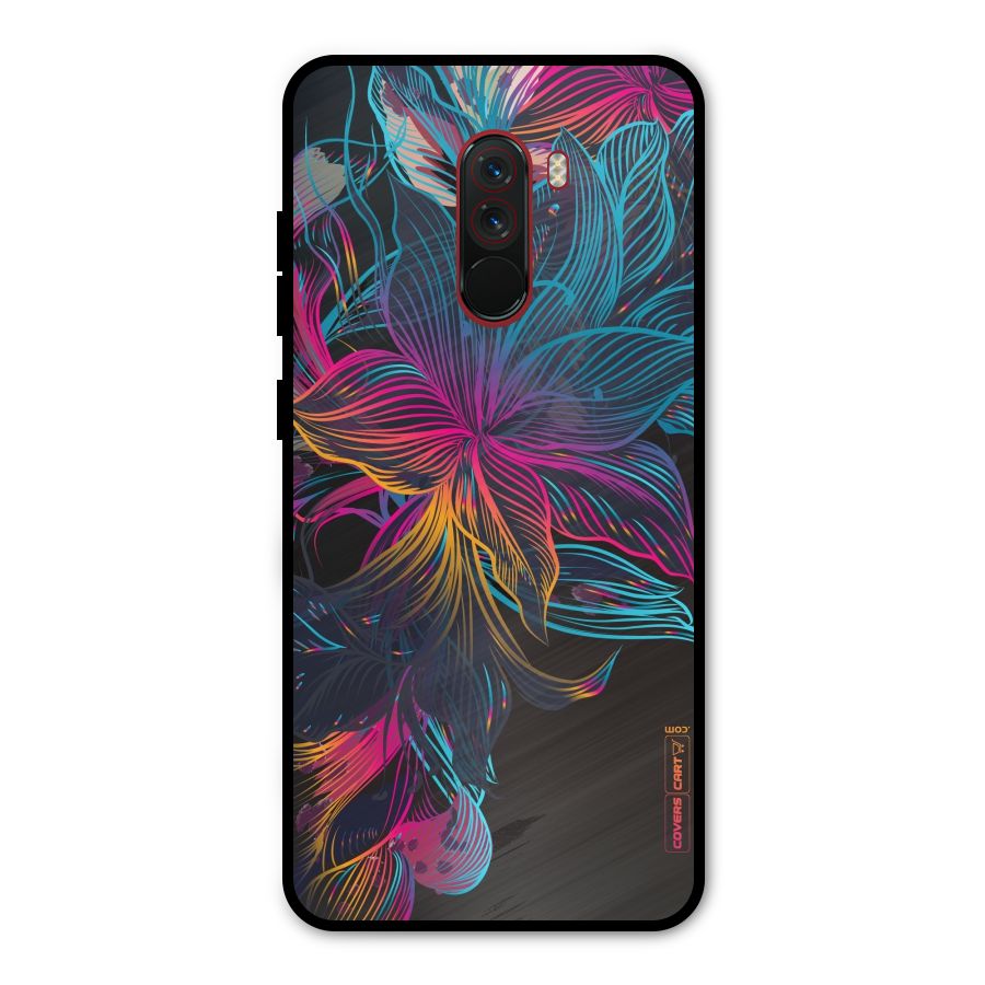 Multi-Colour Flowers Metal Back Case for Poco F1