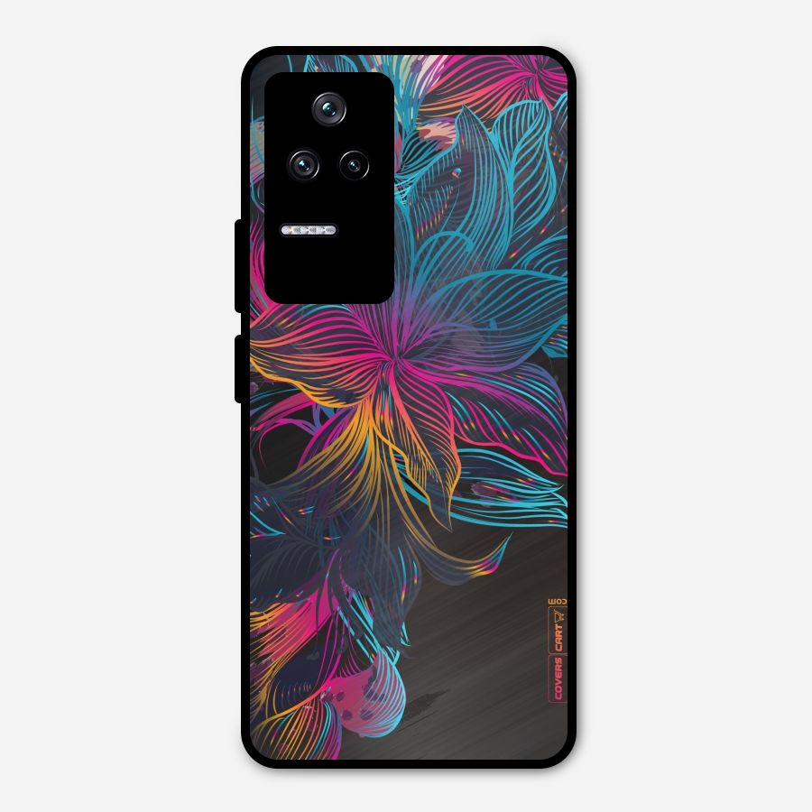 Multi-Colour Flowers Metal Back Case for Poco F4 5G