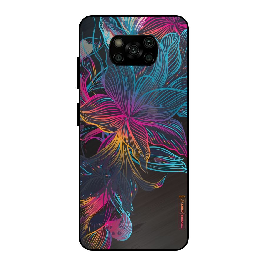 Multi-Colour Flowers Metal Back Case for Poco X3
