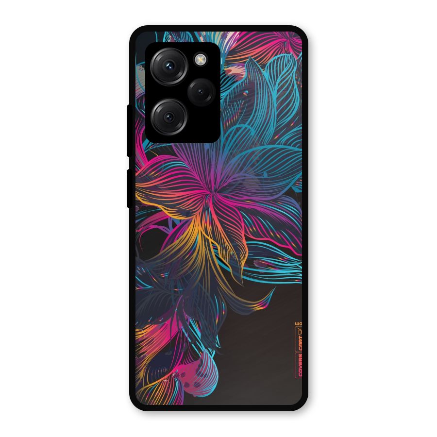 Multi-Colour Flowers Metal Back Case for Poco X5 Pro