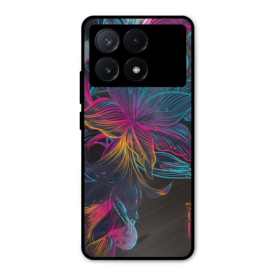 Multi-Colour Flowers Metal Back Case for Poco X6 Pro