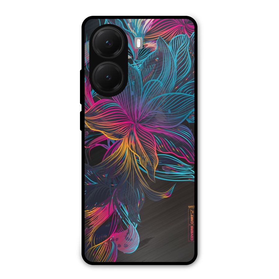 Multi-Colour Flowers Metal Back Case for Poco X7 Pro