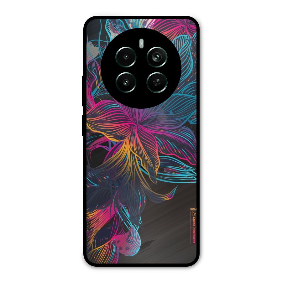 Multi-Colour Flowers Metal Back Case for Realme 12 Pro Plus