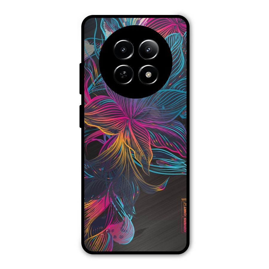 Multi-Colour Flowers Metal Back Case for Realme 12x 5G