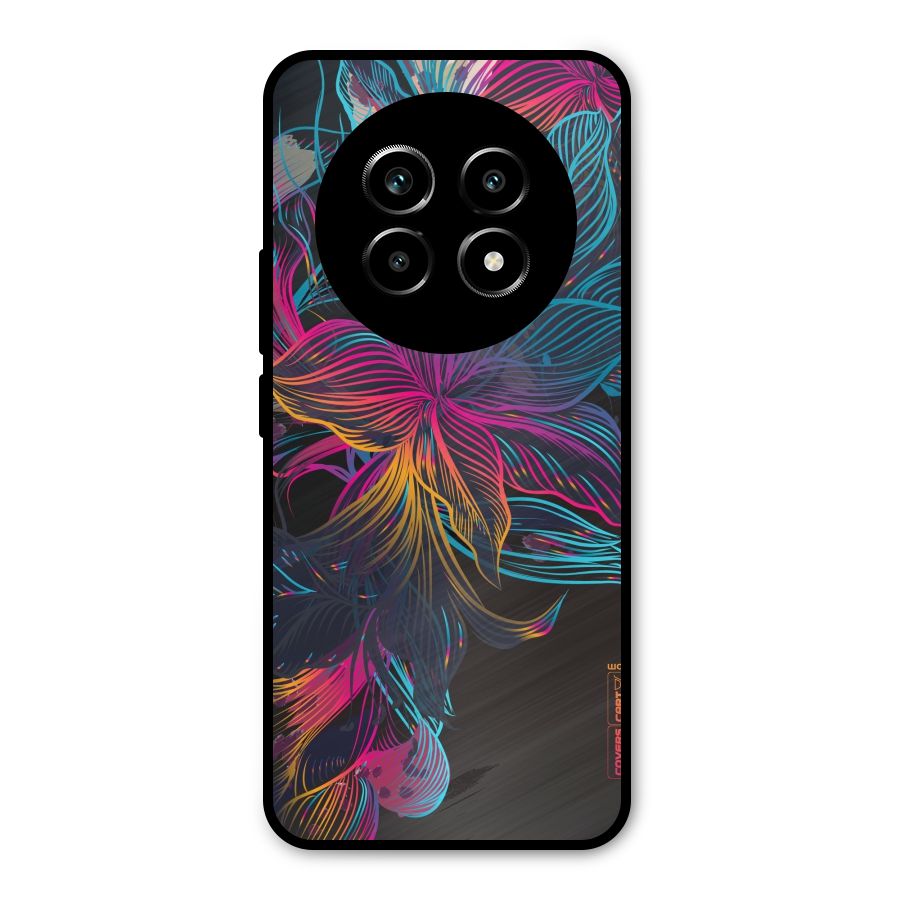 Multi-Colour Flowers Metal Back Case for Realme 13 Pro