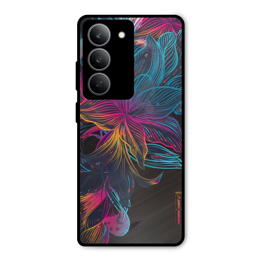 Multi-Colour Flowers Metal Back Case for Realme 14x