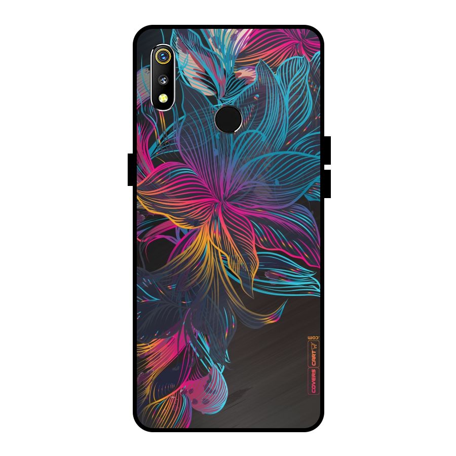 Multi-Colour Flowers Metal Back Case for Realme 3i
