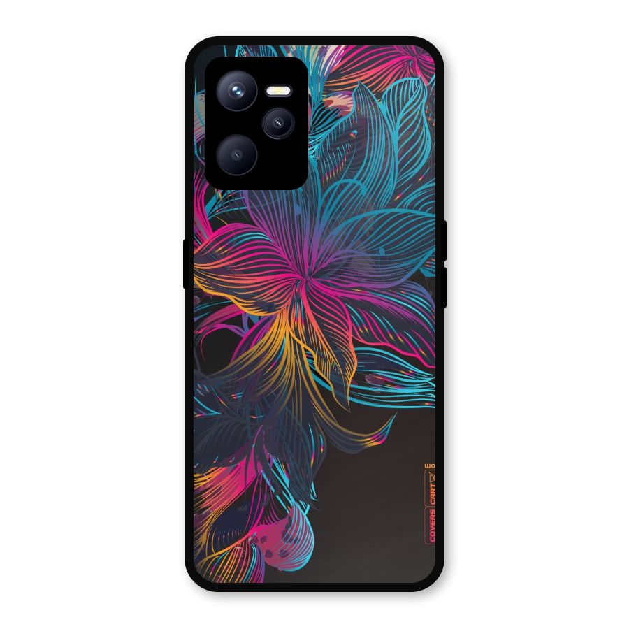 Multi-Colour Flowers Metal Back Case for Realme C35