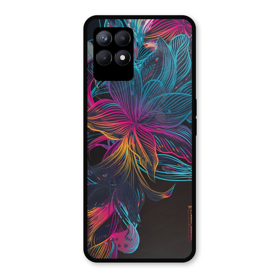 Multi-Colour Flowers Metal Back Case for Realme Narzo 50