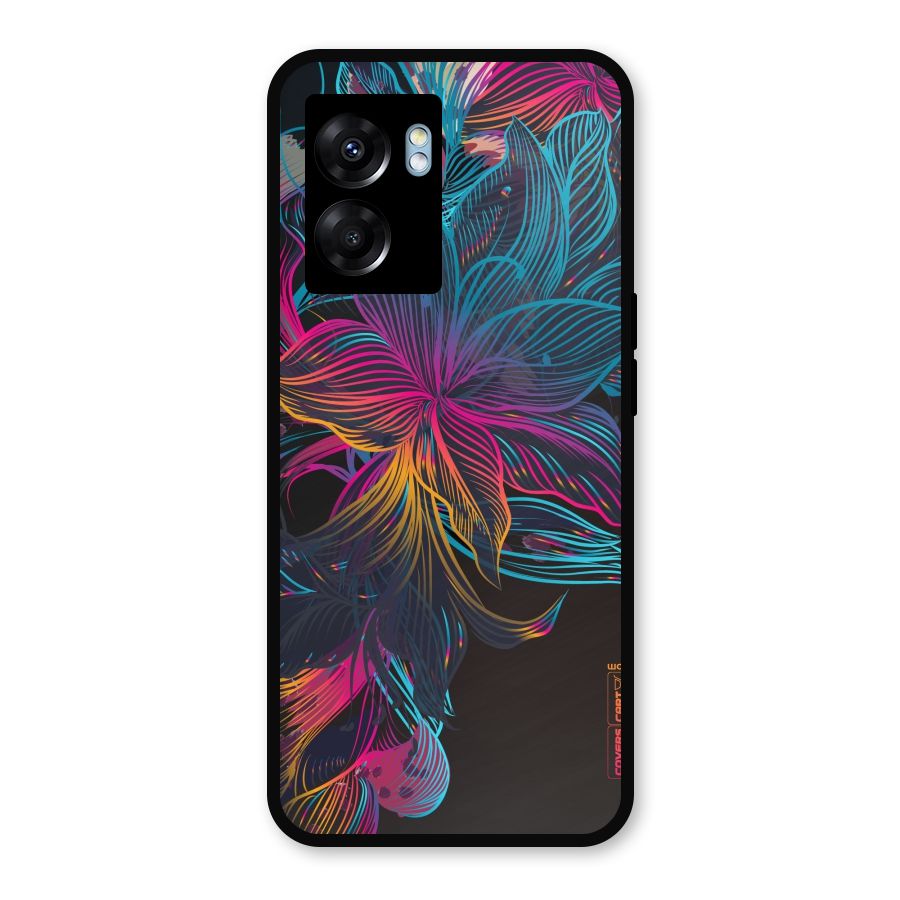 Multi-Colour Flowers Metal Back Case for Realme Narzo 50 5G