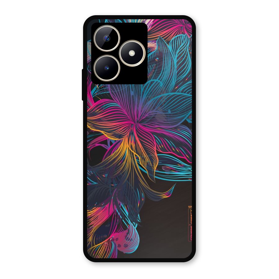 Multi-Colour Flowers Metal Back Case for Realme Narzo N53