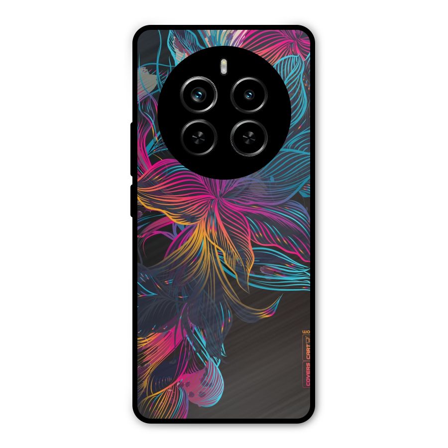 Multi-Colour Flowers Metal Back Case for Realme P1 Pro