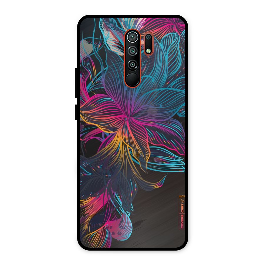 Multi-Colour Flowers Metal Back Case for Redmi 9 Prime