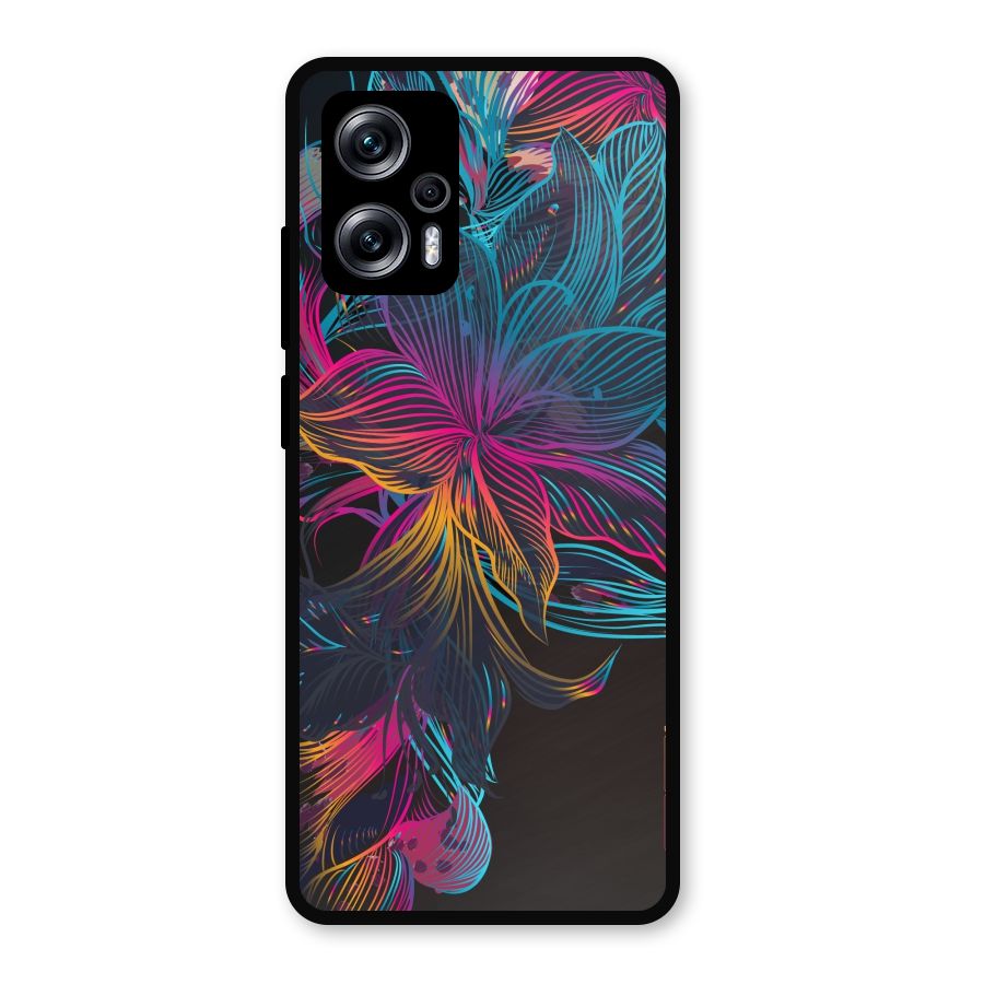 Multi-Colour Flowers Metal Back Case for Redmi K50i