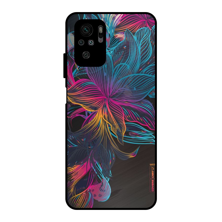 Multi-Colour Flowers Metal Back Case for Redmi Note 11 SE