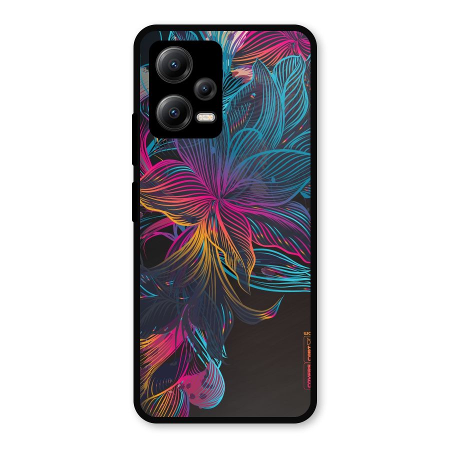 Multi-Colour Flowers Metal Back Case for Redmi Note 12 5G