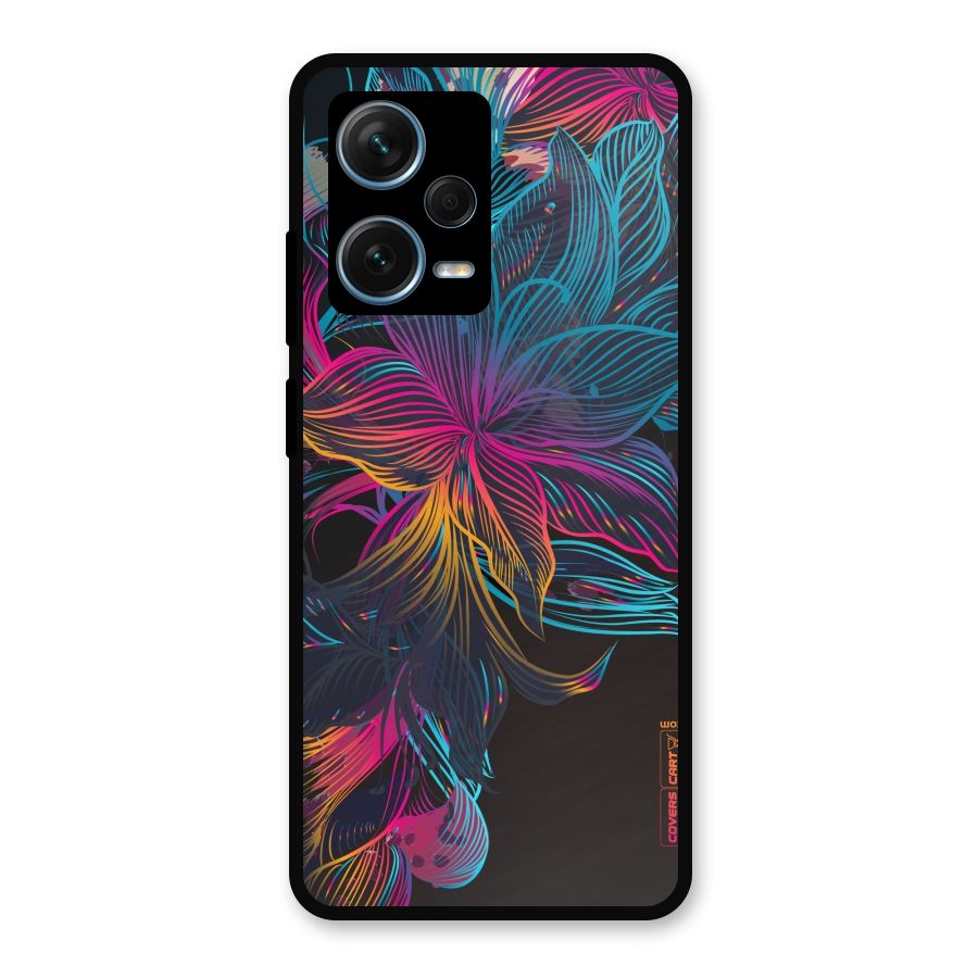 Multi-Colour Flowers Metal Back Case for Redmi Note 12 Pro Plus 5G