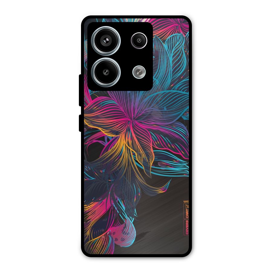 Multi-Colour Flowers Metal Back Case for Redmi Note 13 Pro 5G