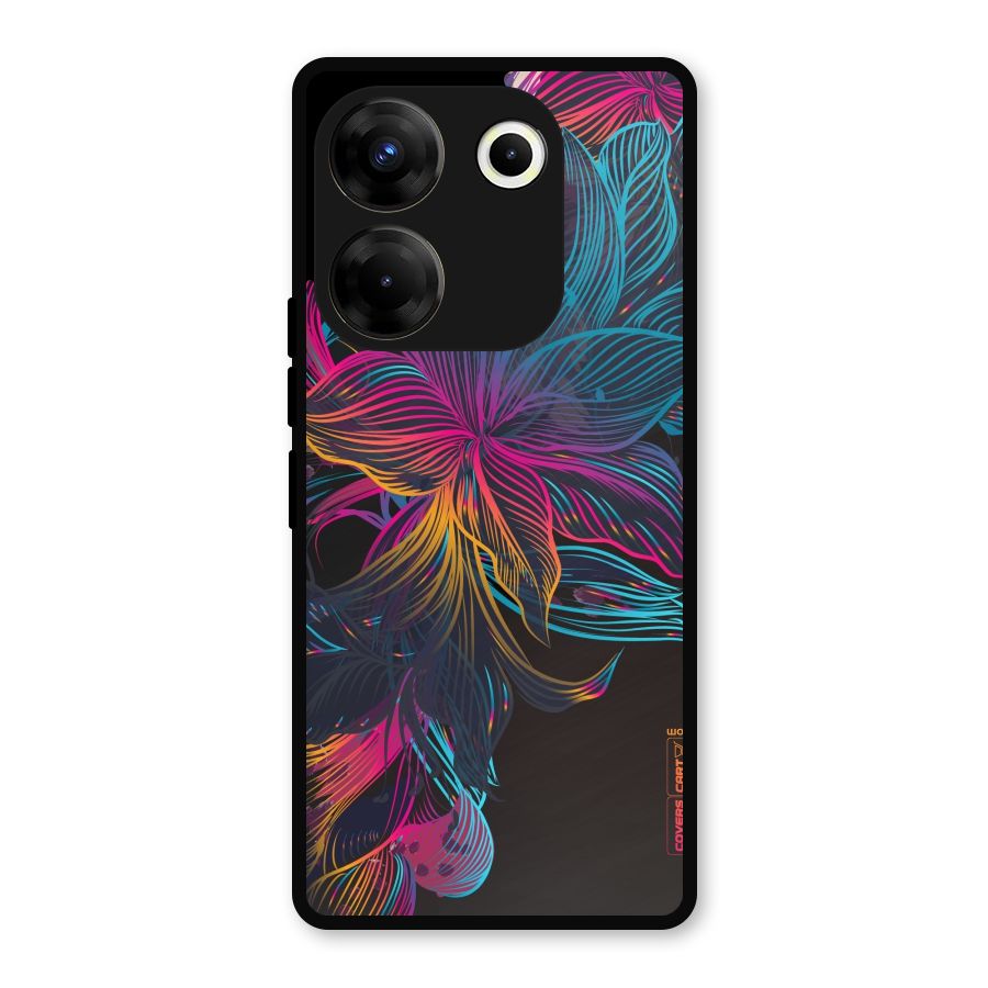 Multi-Colour Flowers Metal Back Case for Tecno Camon 20
