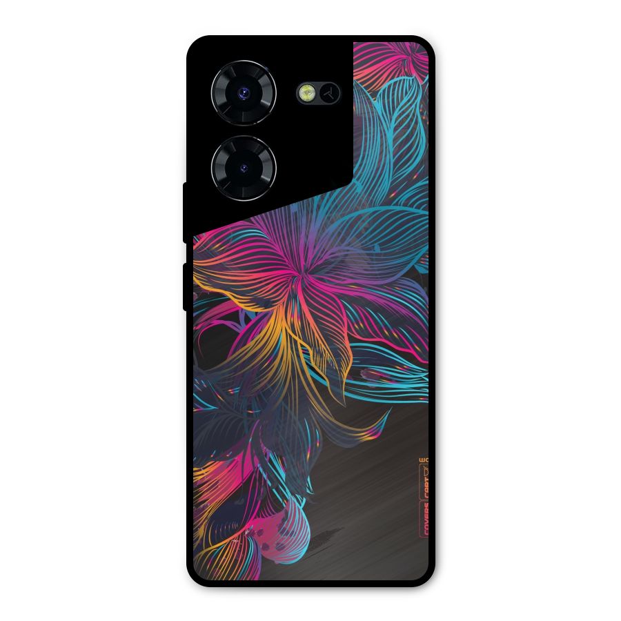 Multi-Colour Flowers Metal Back Case for Tecno Pova 5 Pro 5G
