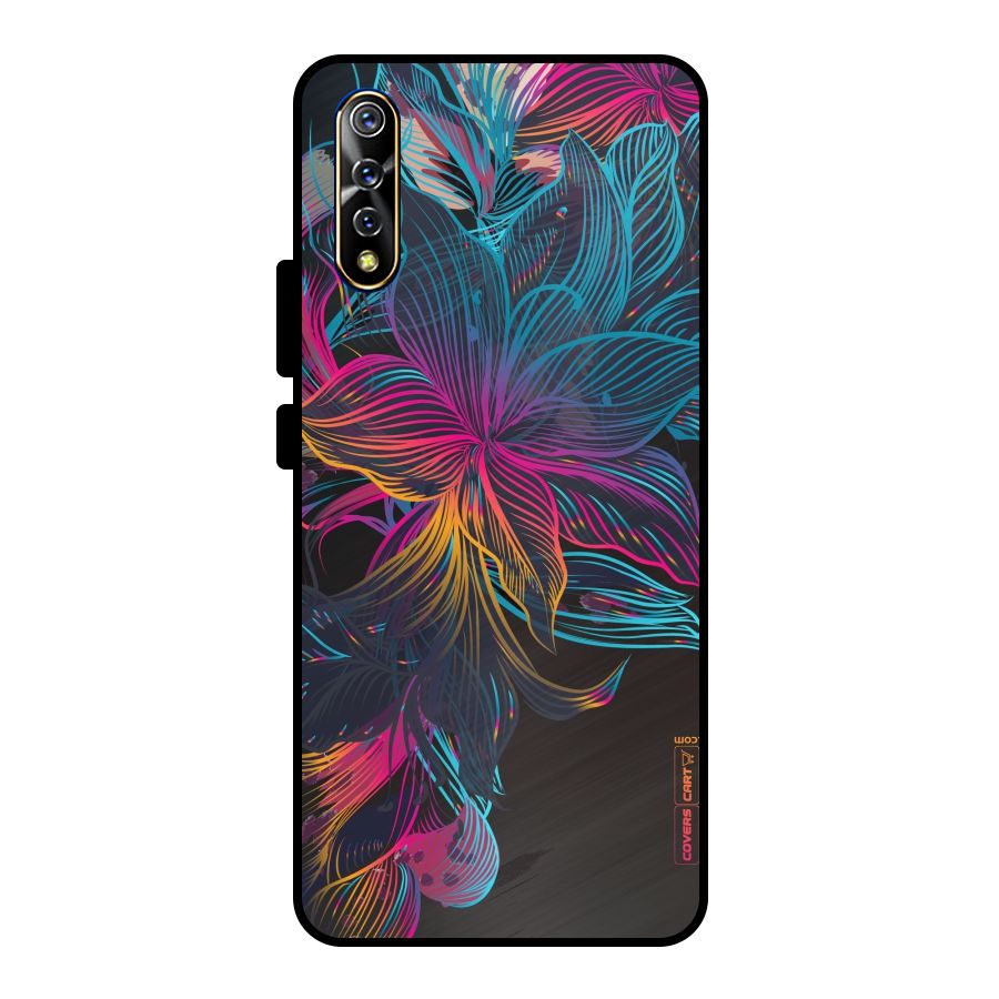 Multi-Colour Flowers Metal Back Case for Vivo S1