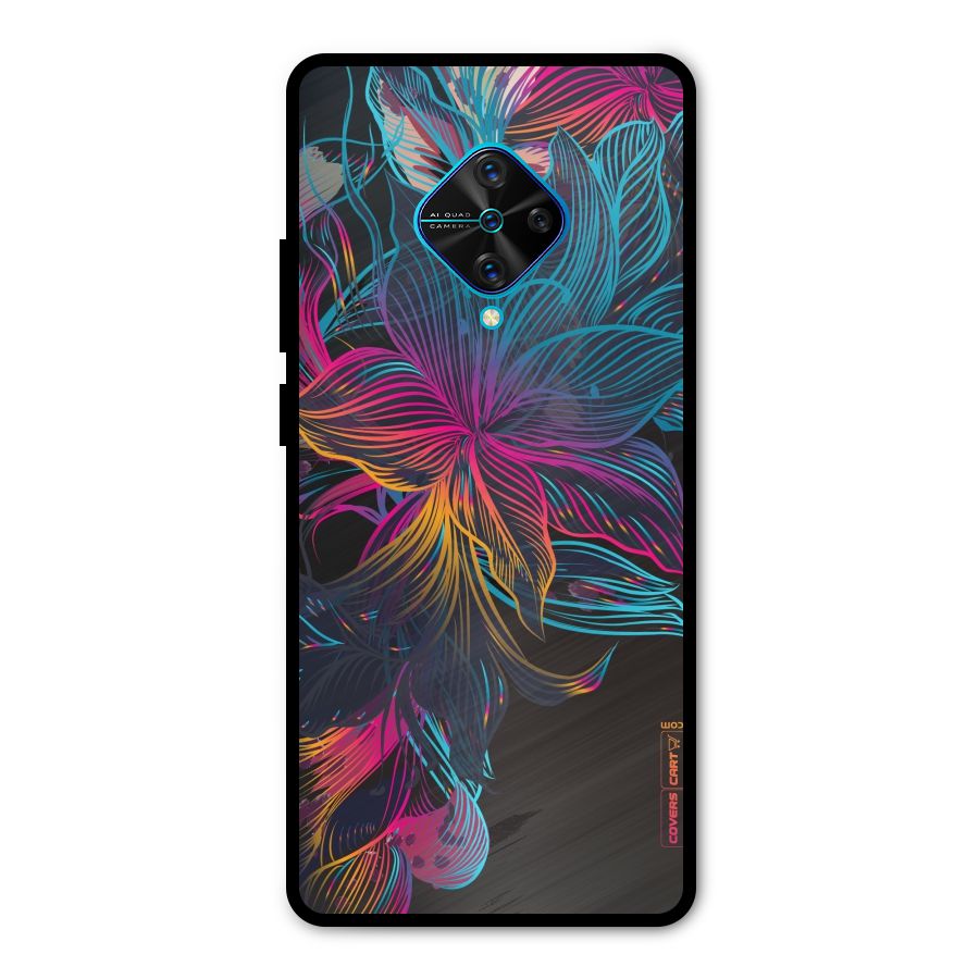 Multi-Colour Flowers Metal Back Case for Vivo S1 Pro