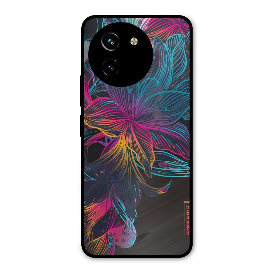 Multi-Colour Flowers Metal Back Case for Vivo T3x