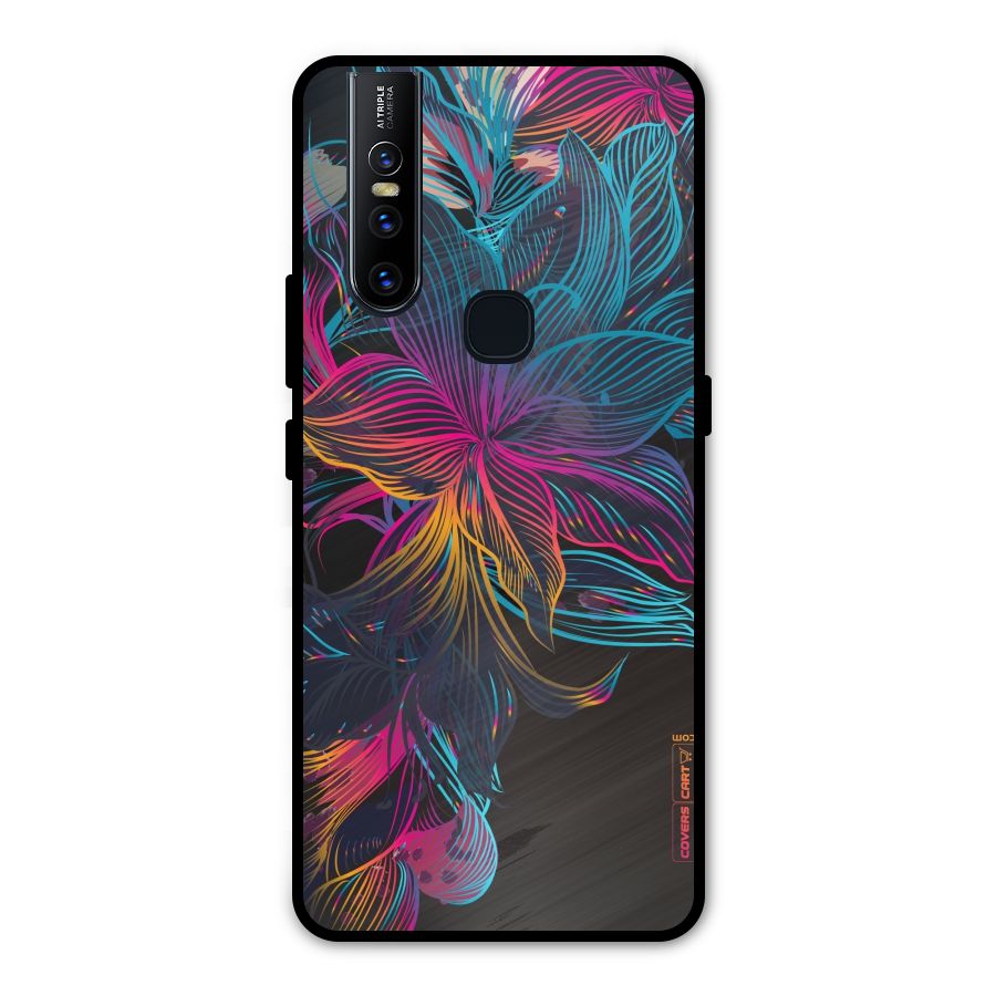 Multi-Colour Flowers Metal Back Case for Vivo V15