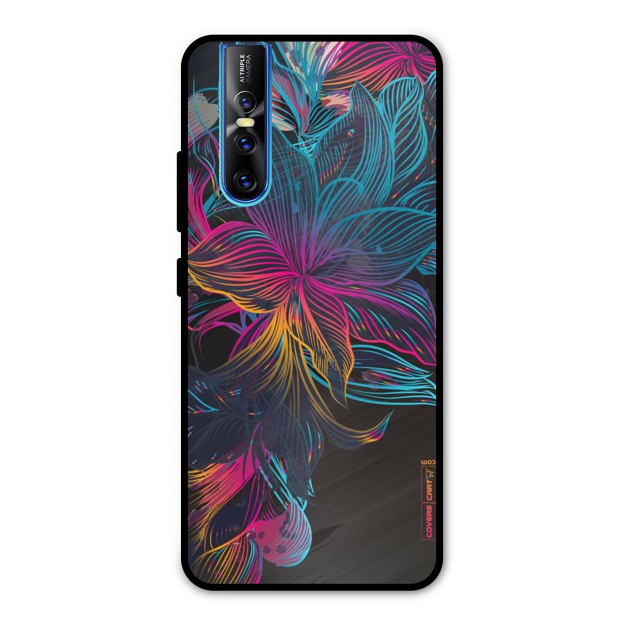Multi-Colour Flowers Metal Back Case for Vivo V15 Pro