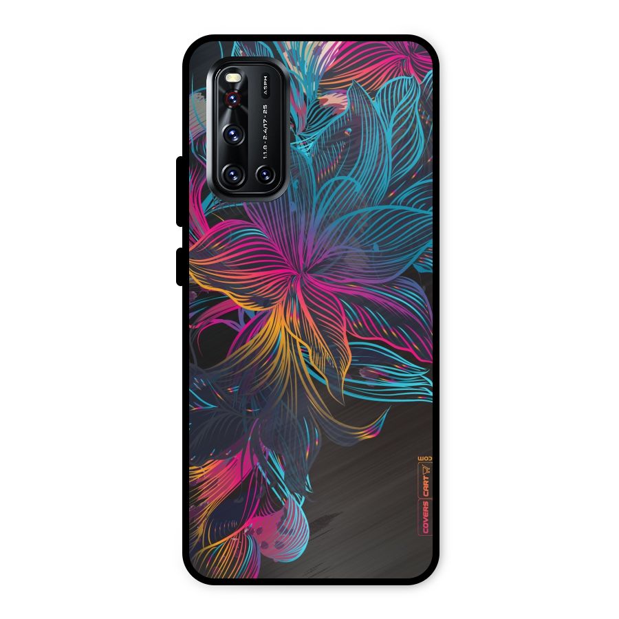Multi-Colour Flowers Metal Back Case for Vivo V19