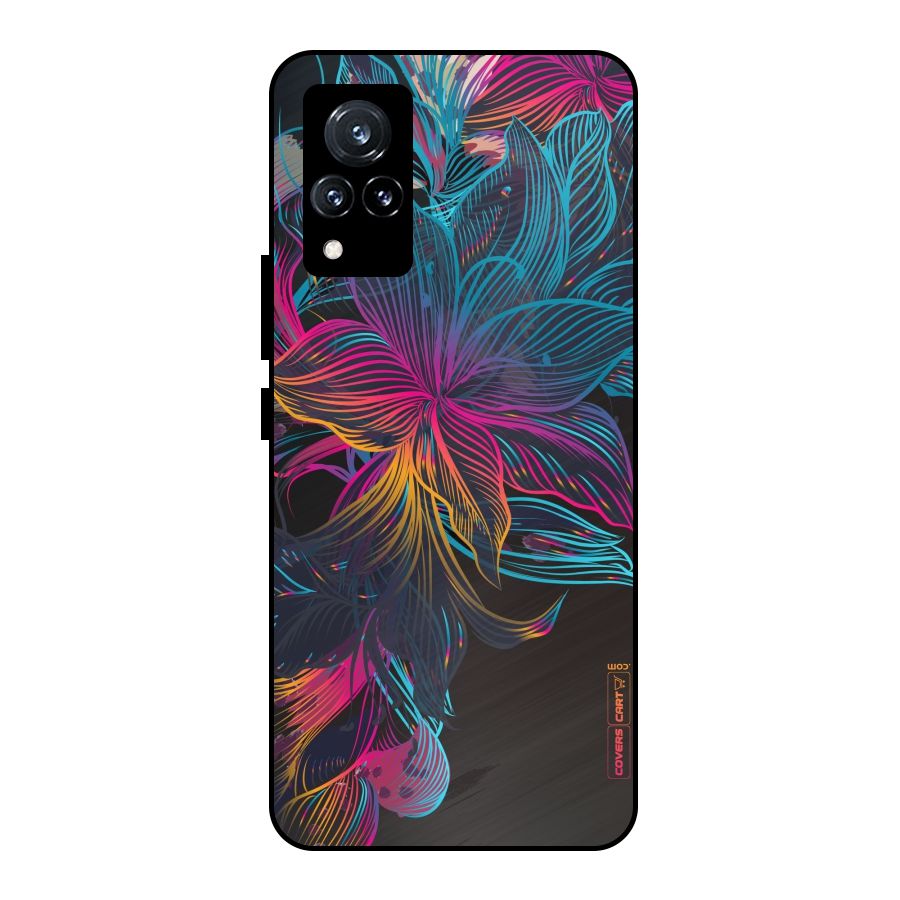 Multi-Colour Flowers Metal Back Case for Vivo V21 5G