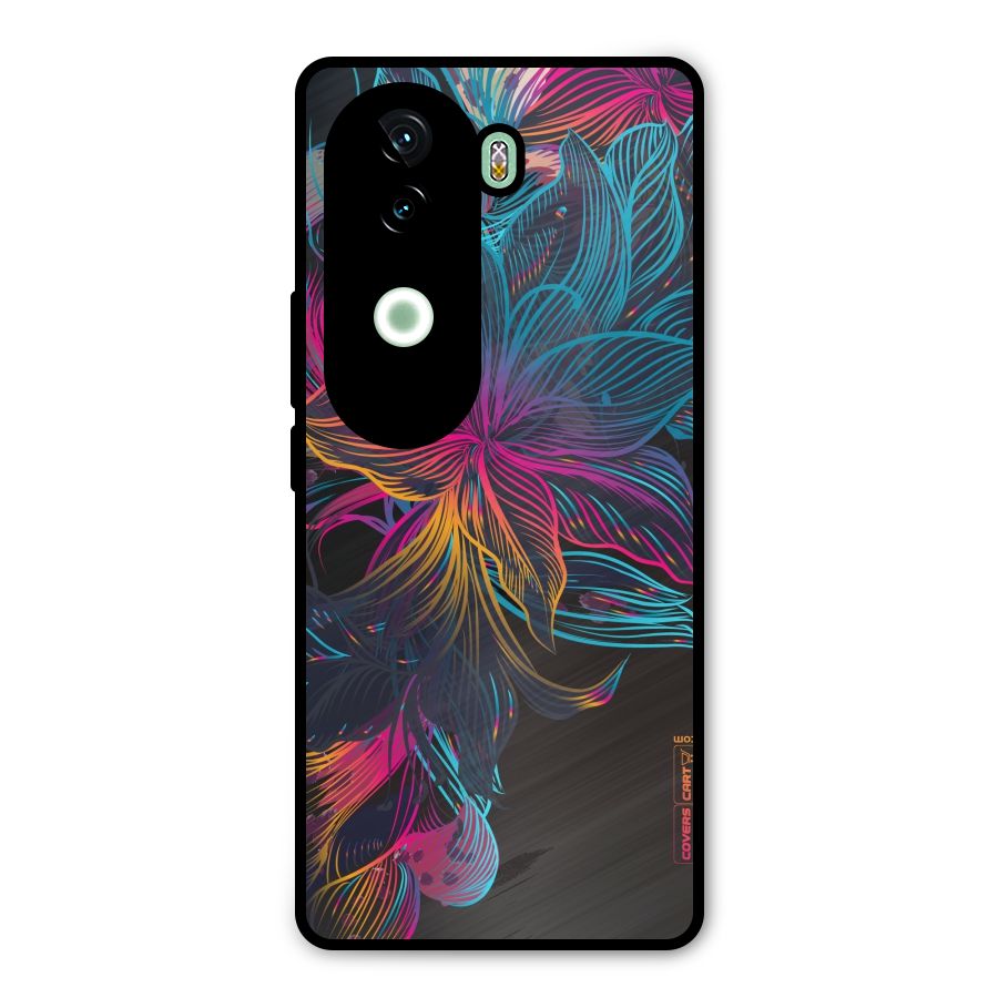 Multi-Colour Flowers Metal Back Case for Vivo V40e