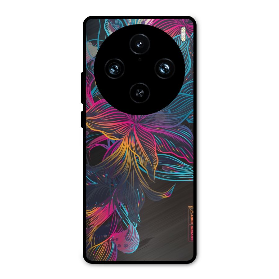 Multi-Colour Flowers Metal Back Case for Vivo X100 Pro