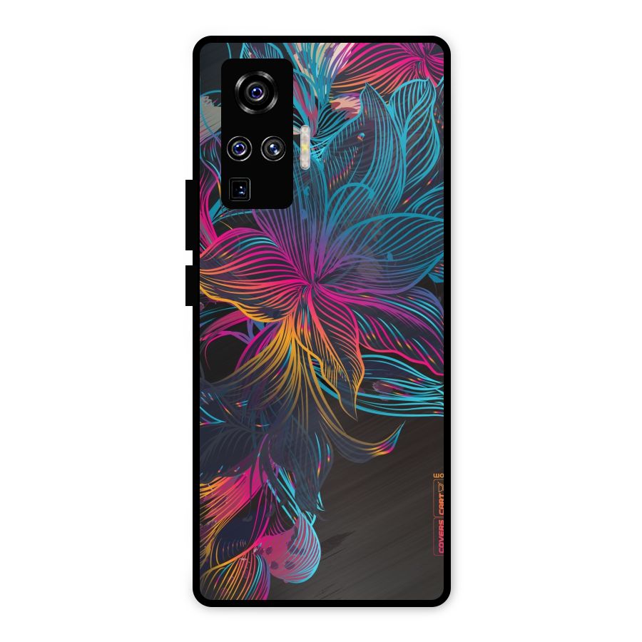 Multi-Colour Flowers Metal Back Case for Vivo X50 Pro