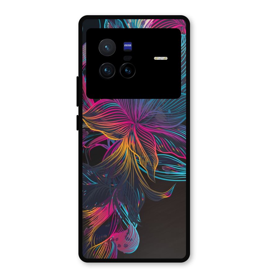 Multi-Colour Flowers Metal Back Case for Vivo X80