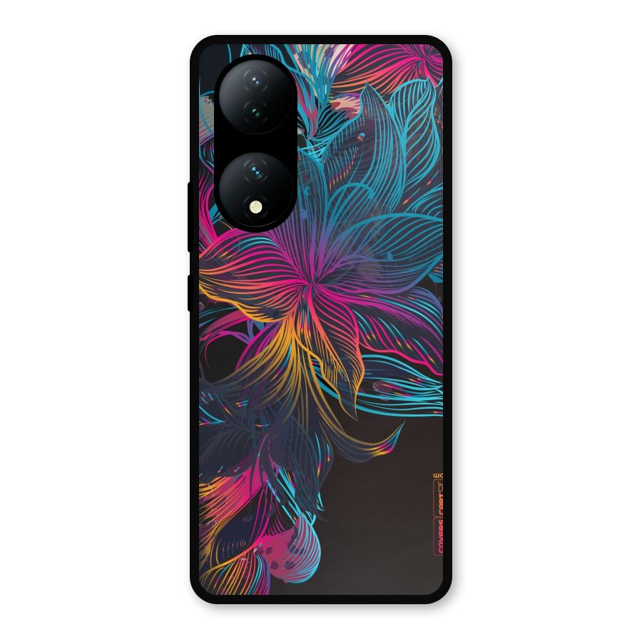 Multi-Colour Flowers Metal Back Case for Vivo Y100