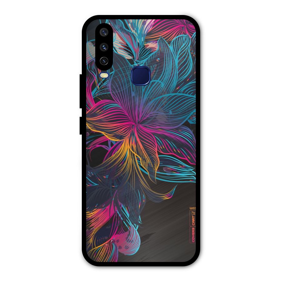 Multi-Colour Flowers Metal Back Case for Vivo Y15
