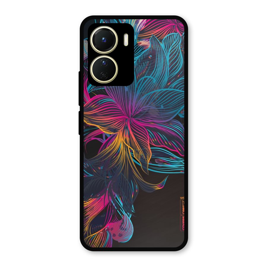 Multi-Colour Flowers Metal Back Case for Vivo Y16