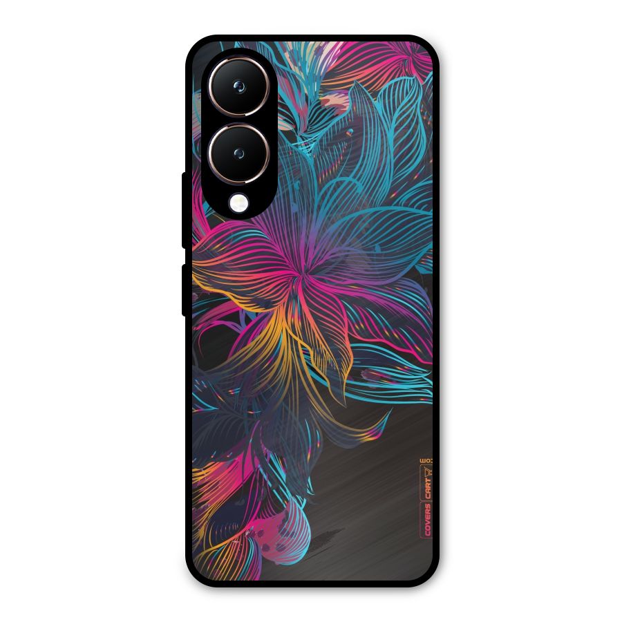 Multi-Colour Flowers Metal Back Case for Vivo Y28