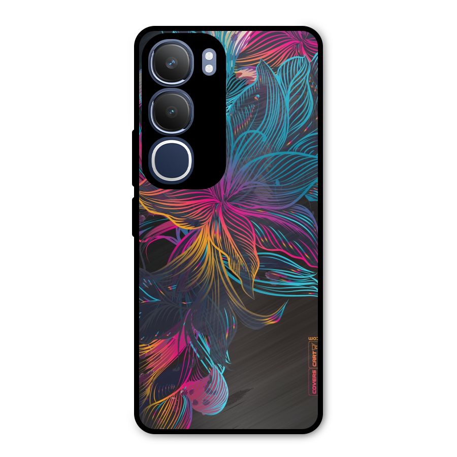 Multi-Colour Flowers Metal Back Case for Vivo Y29