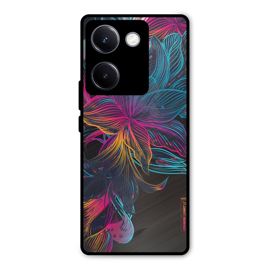 Multi-Colour Flowers Metal Back Case for Vivo Y300 Plus
