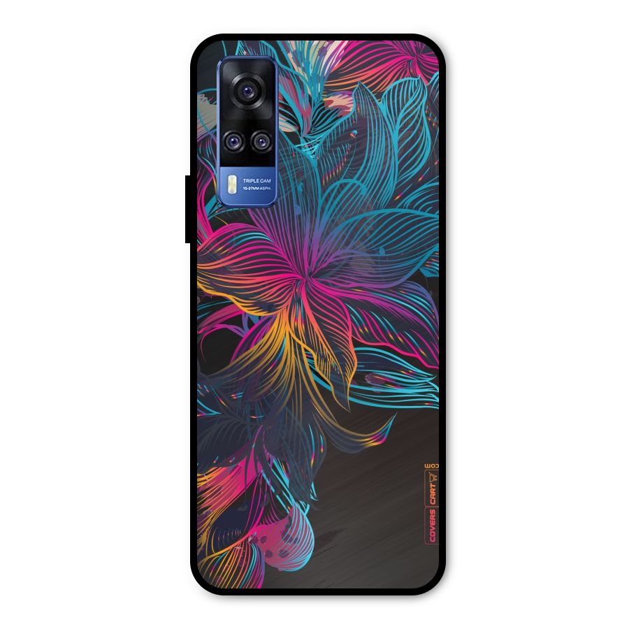Multi-Colour Flowers Metal Back Case for Vivo Y31
