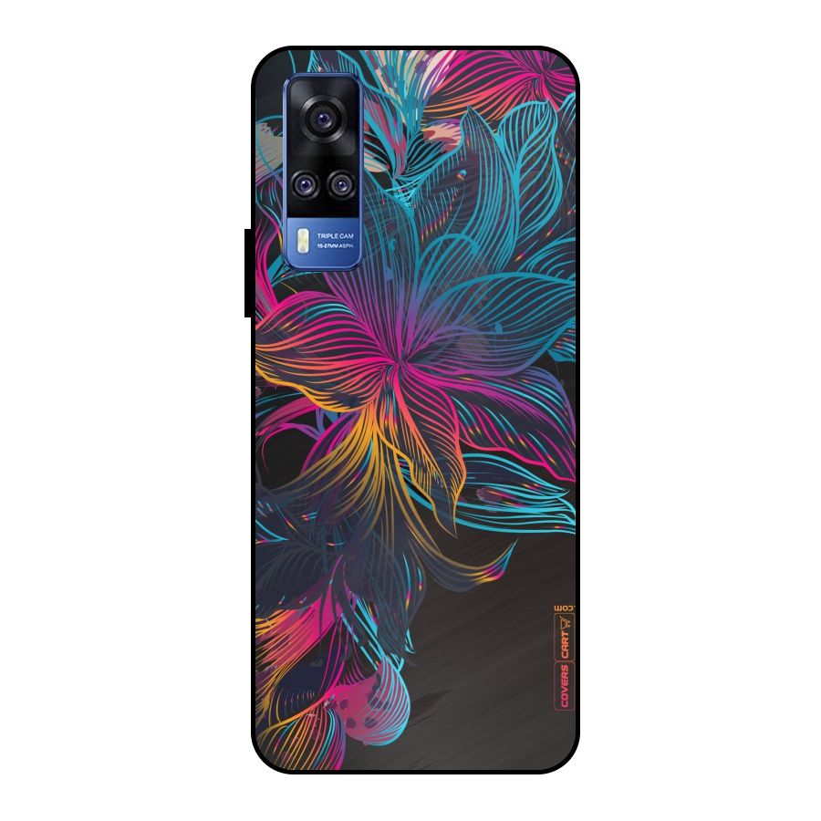 Multi-Colour Flowers Metal Back Case for Vivo Y51