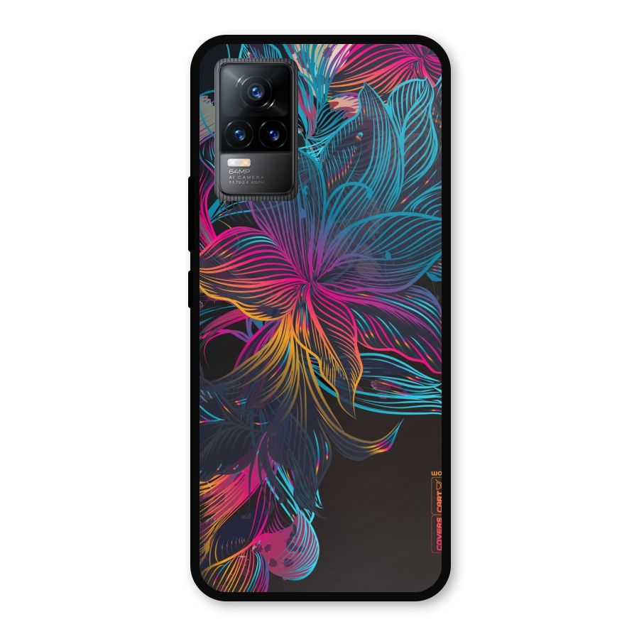Multi-Colour Flowers Metal Back Case for Vivo Y73