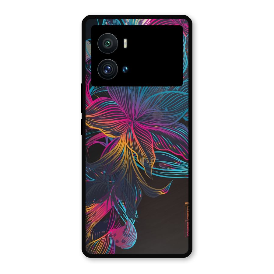 Multi-Colour Flowers Metal Back Case for iQOO 9 Pro