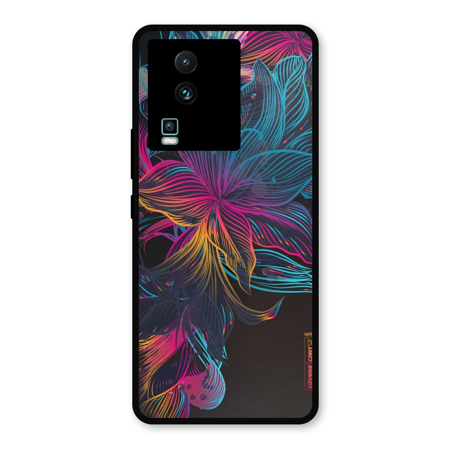 Multi-Colour Flowers Metal Back Case for iQOO Neo 7 Pro