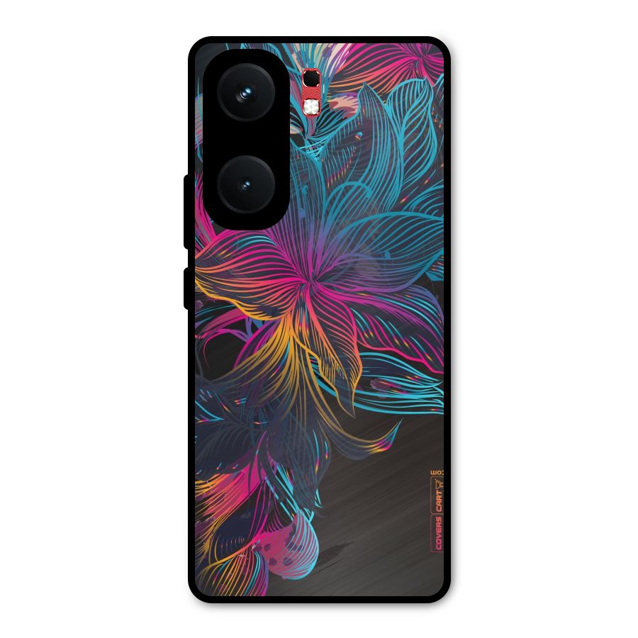 Multi-Colour Flowers Metal Back Case for iQOO Neo 9 Pro