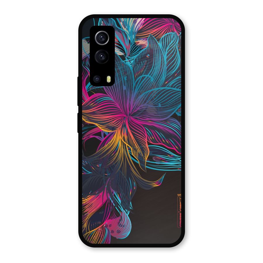 Multi-Colour Flowers Metal Back Case for iQOO Z3