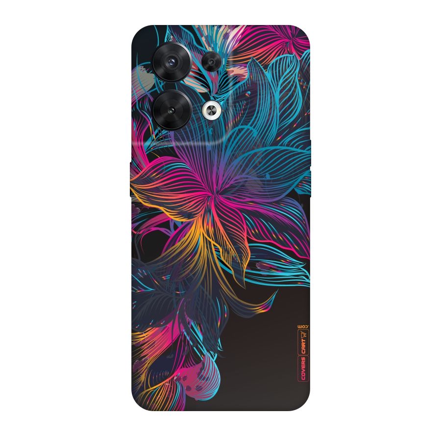 Multi-Colour Flowers Original Polycarbonate Back Case for Oppo Reno8 5G
